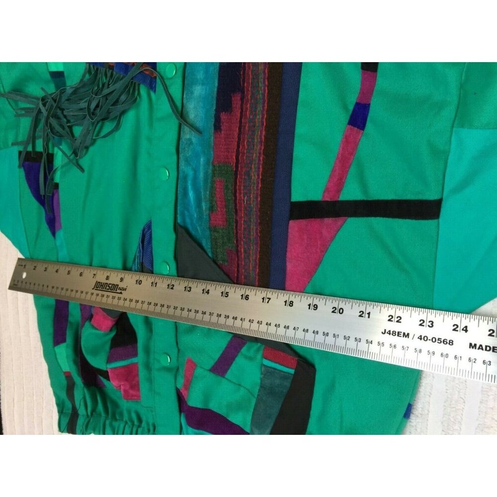 SRF Santa Fe Re-Creation Denver Southwest Womens Medium Navajo Fringe Jacket - Picture 8 of 12